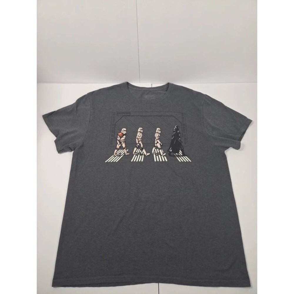 Star Wars Abbey Road Darth Vader Stormtroopers T-Shirt Charcoal Gray Size Large